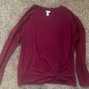 a new day Women's Burgundy Crew Neck Sweater